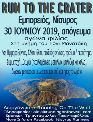 Αγώνας φιλίας στη Νίσυρο, στη μνήμη του Τόνι Μανατάκη