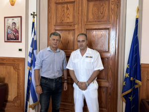 Η επίσκεψη του νέου Λιμενάρχη Κω,  Πλοίαρχου Λ.Σ. Ιωάννη Μάργαρη, στον Δήμαρχο Θεοδόση Νικηταρά