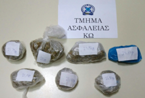 Συνελήφθη 32ρονος για κατοχή ναρκωτικών ουσιών στην Κω - Κατασχέθηκαν 166 γρ. κάνναβη και 100 ναρκωτικά δισκία