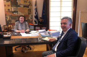 Συνάντηση του Βουλευτή Δωδεκανήσου Βασίλη Α. Υψηλάντη με την Υπουργό Πολιτισμού κ. Λίνα Μενδώνη για τα έργα πολιτισμού στα Δωδεκάνησα