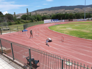 Εργασίες αποκατάστασης του ταρτάν του σταδίου Ανταγόρας
