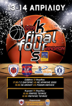 Αυτό το Σαββατοκύριακο το Final 4 Ανδρών, στο κλειστό γυμναστήριο Κω
