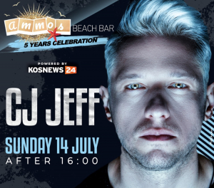 Αυτή την Κυριακή 14 Ιουλίου ο Cj Jeff στα decks του Ammos Beach Bar! Powered by Kosnews24