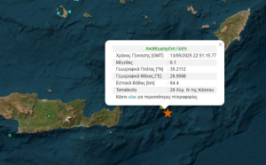 Σεισμός 6,1 Ρίχτερ μεταξύ Κάσου και Kρήτης – Καθησυχαστικός ο Ευθύμης Λέκκας