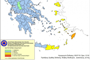 Yψηλός κίνδυνος πυρκαγιάς και σήμερα Σάββατο, στην Κω