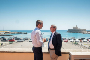 Ο Κυριάκος Μητσοτάκης στην Περιφέρεια Νοτίου Αιγαίου