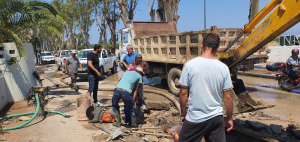 Βλάβη στον κεντρικό αγωγό ύδρευσης στο Ψαλίδι. ΦΩΤΟ &amp; ΒΙΝΤΕΟ