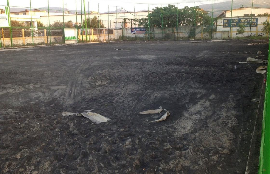 Ξεκίνησαν οι εργασίες στο γήπεδο 5χ5 των αδελφών Καϊσερλη.Δείτε φωτογραφίες