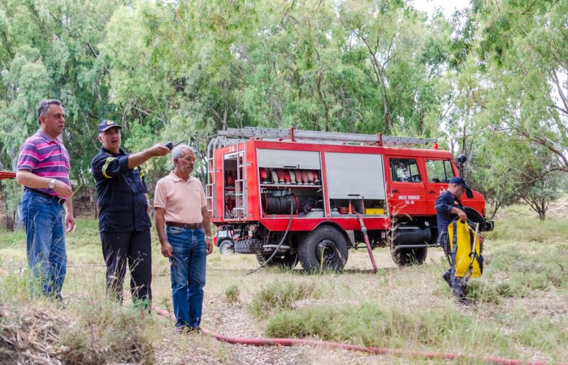 Δείτε φωτο.Άσκηση αντιμετώπισης πυρκαγιάς στο δάσος της Τσουκαλαριάς από την Π.Υ και τη Δομή Πολιτικής Προστασίας του Δήμου Κω