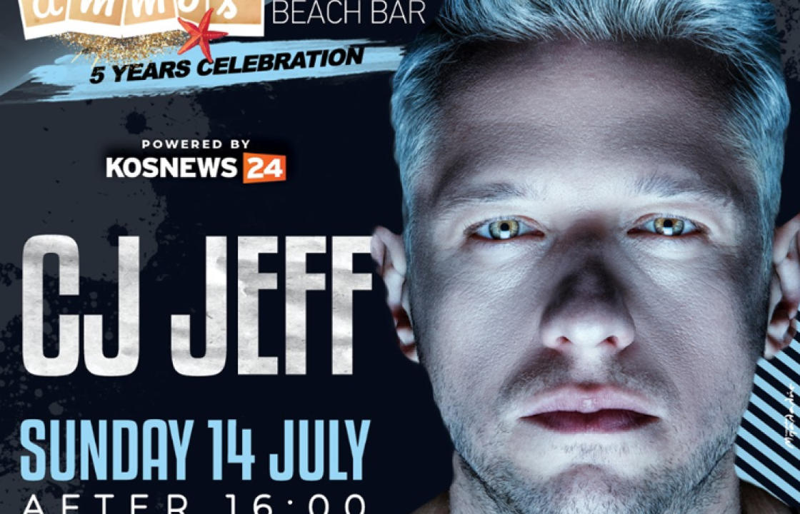 Αυτή την Κυριακή 14 Ιουλίου ο Cj Jeff στα decks του Ammos Beach Bar! Powered by Kosnews24