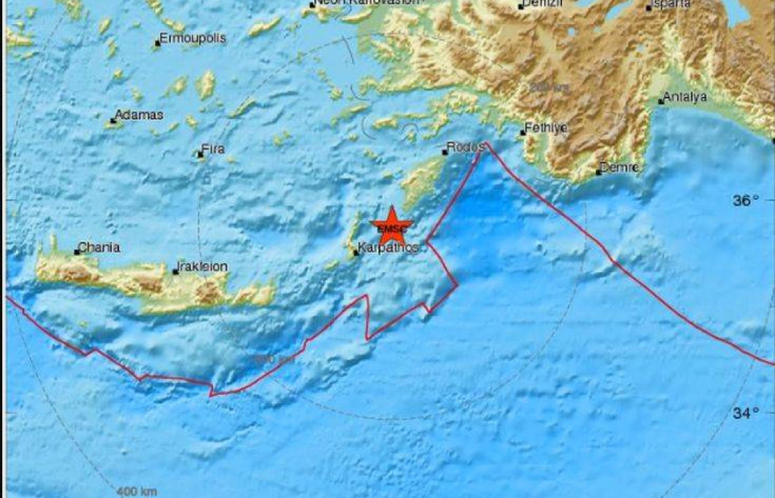 Νέος σεισμός μέσα σε λίγες ώρες κοντά στη Ρόδο, μεγέθους 4,3 ρίχτερ