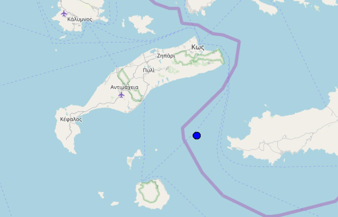 Σεισμική δόνηση 3,6 Ρίχτερ Νοτιοανατολικά της Κω