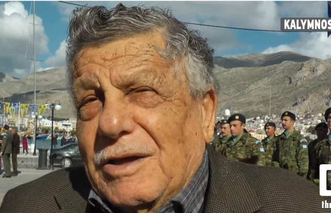 Η κατάθεση στεφάνου, από τον βοσκό των Ιμίων, Αντώνη Βεζυρόπουλο
