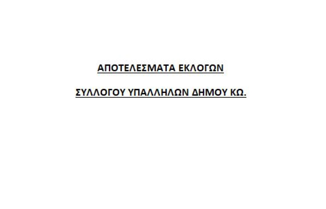 Τα αποτελέσματα των εκλογών του Συλλόγου Υπαλλήλων Δήμου Κω