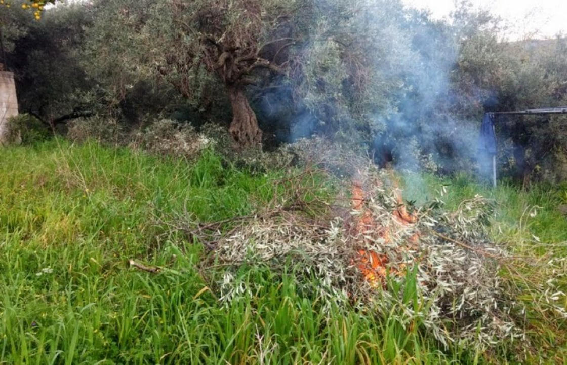 Σύσταση για αποφυγή καύσης προϊόντων κλαδέματος και φυτικών υπολειμμάτων όσο διαρκούν οι θυελλώδεις άνεμοι στην περιοχή μας