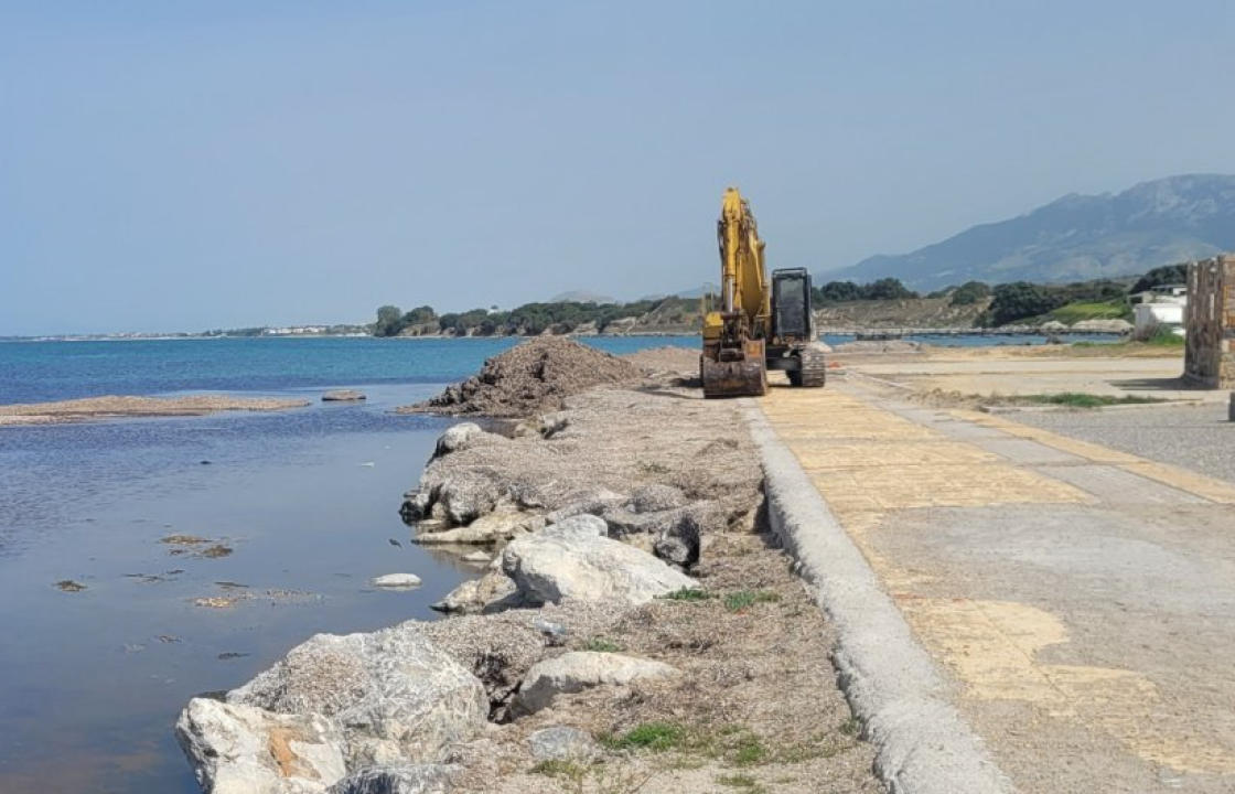 Ξεκίνησε η απομάκρυνση των φυκιών στο Μαστιχάρι - Δείτε φωτογραφίες