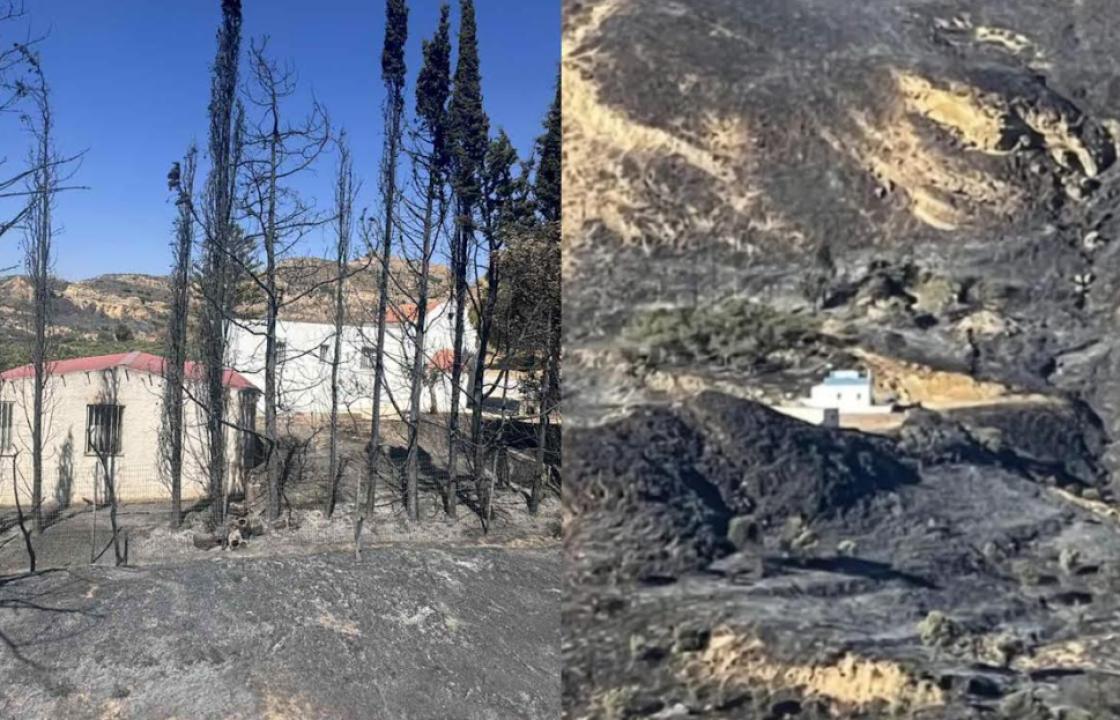 Κάηκαν τα πάντα δίπλα τους αλλά όχι τα εκκλησάκια του Προφήτη Ηλία και του Αγίου Φιλίππου, στην Καρδάμαινα. Δείτε τις συγκλονιστικές εικόνες